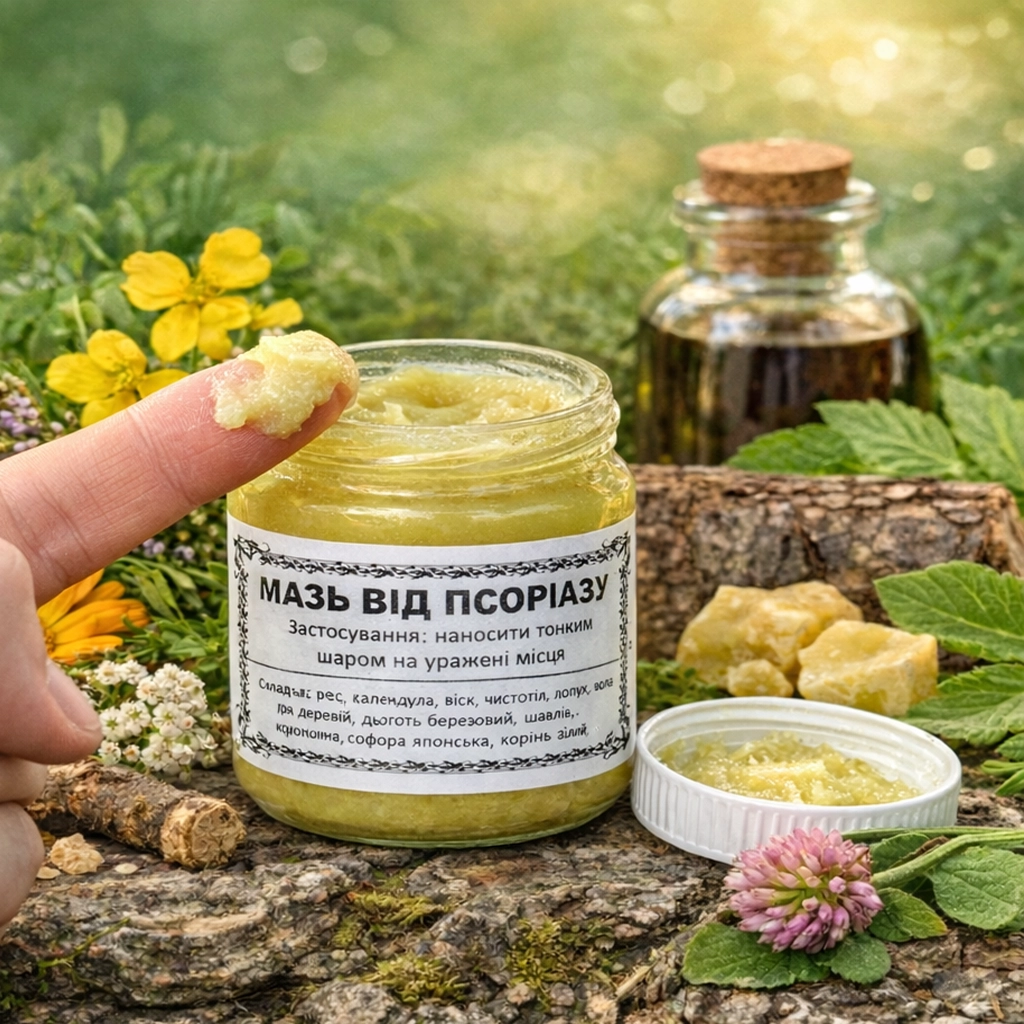 Склад мазі для догляду за шкірою при псоріазі